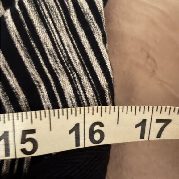 Ricki’s Black White Striped Midi Dress M Asymmetrical Hem Tie Waist Sleeveless - Picture 14 of 15